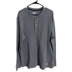 40 Grit Men's sz Medium Gray Thermal Henley Waffle Knit Outdoor Workwear